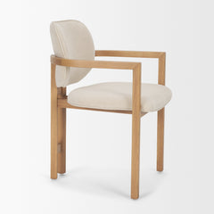 Carlisle Cream/Brown Curved Back Dining Arm Chair - Ornate Home