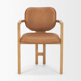 Carlisle Tan/Brown Curved Back Dining Arm Chair