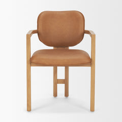 Carlisle Tan/Brown Curved Back Dining Arm Chair