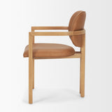 Carlisle Tan/Brown Curved Back Dining Arm Chair