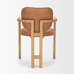 Carlisle Tan/Brown Curved Back Dining Arm Chair