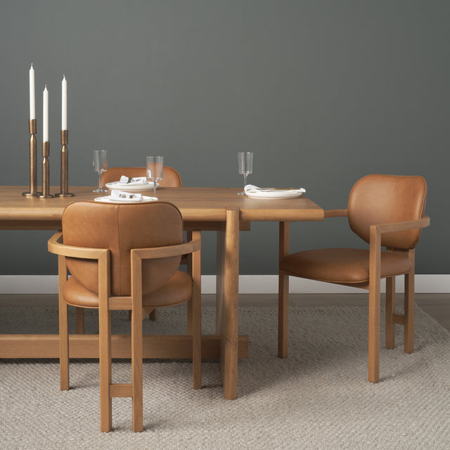 Carlisle Tan/Brown Curved Back Dining Arm Chair