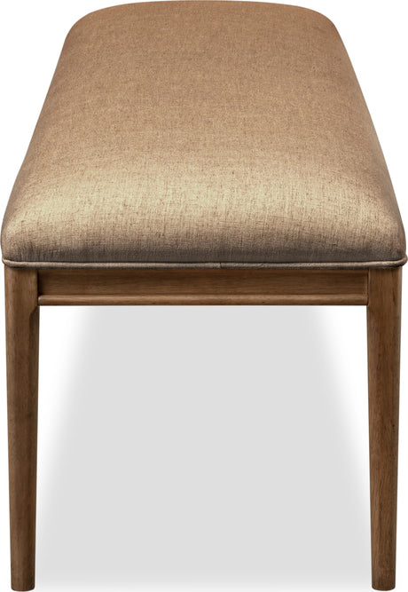 Carlisle Wheat Bread/Tofffee Crunch Upholstered Bench - Ornate Home