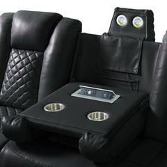 Carlo Pebble Black 2-Piece Living Room Set
