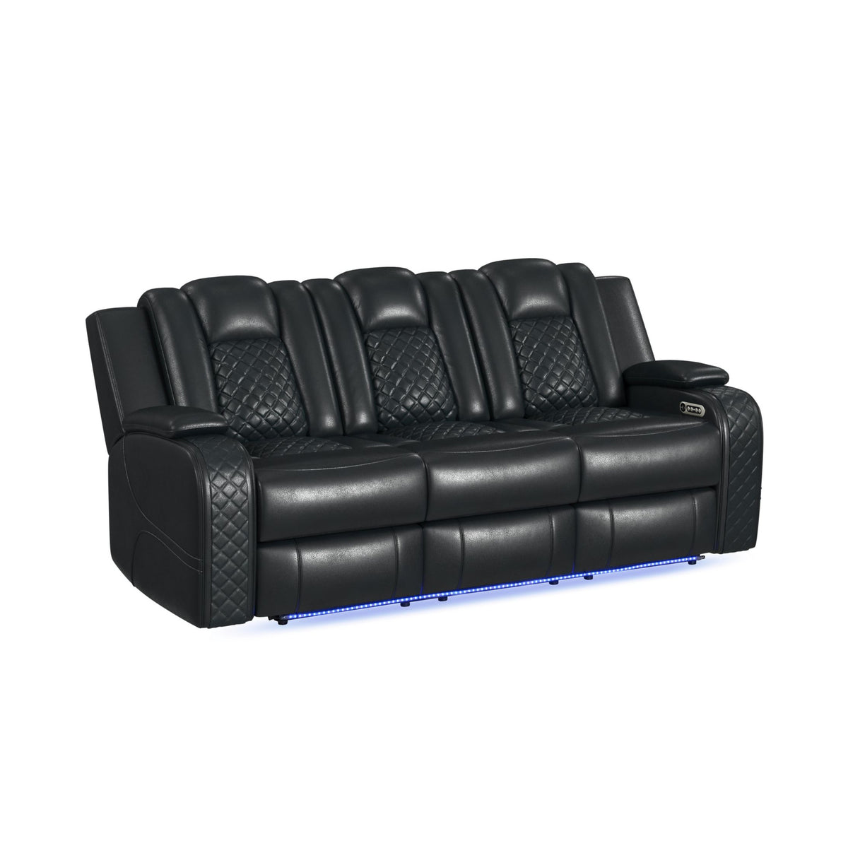 Carlo Pebble Black 3-Piece Living Room Set - Ornate Home