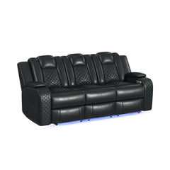 Carlo Pebble Black 3-Piece Living Room Set