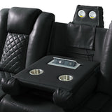 Carlo Pebble Black 3-Piece Living Room Set - Ornate Home
