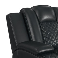 Carlo Pebble Black Power Motion Recliner with Power Headrest, LED - Ornate Home