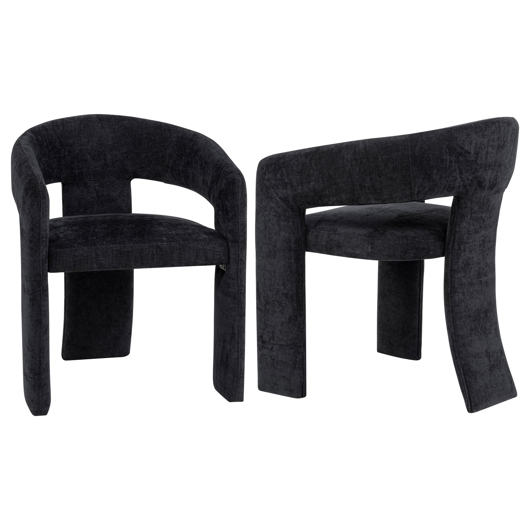 Carlow Black Upholstered Dining Arm Chair (Set of 2) - Ornate Home