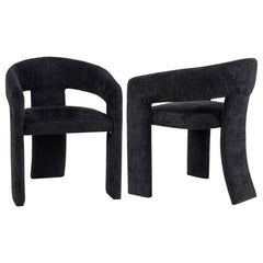 Carlow Black Upholstered Dining Arm Chair (Set of 2) - Ornate Home