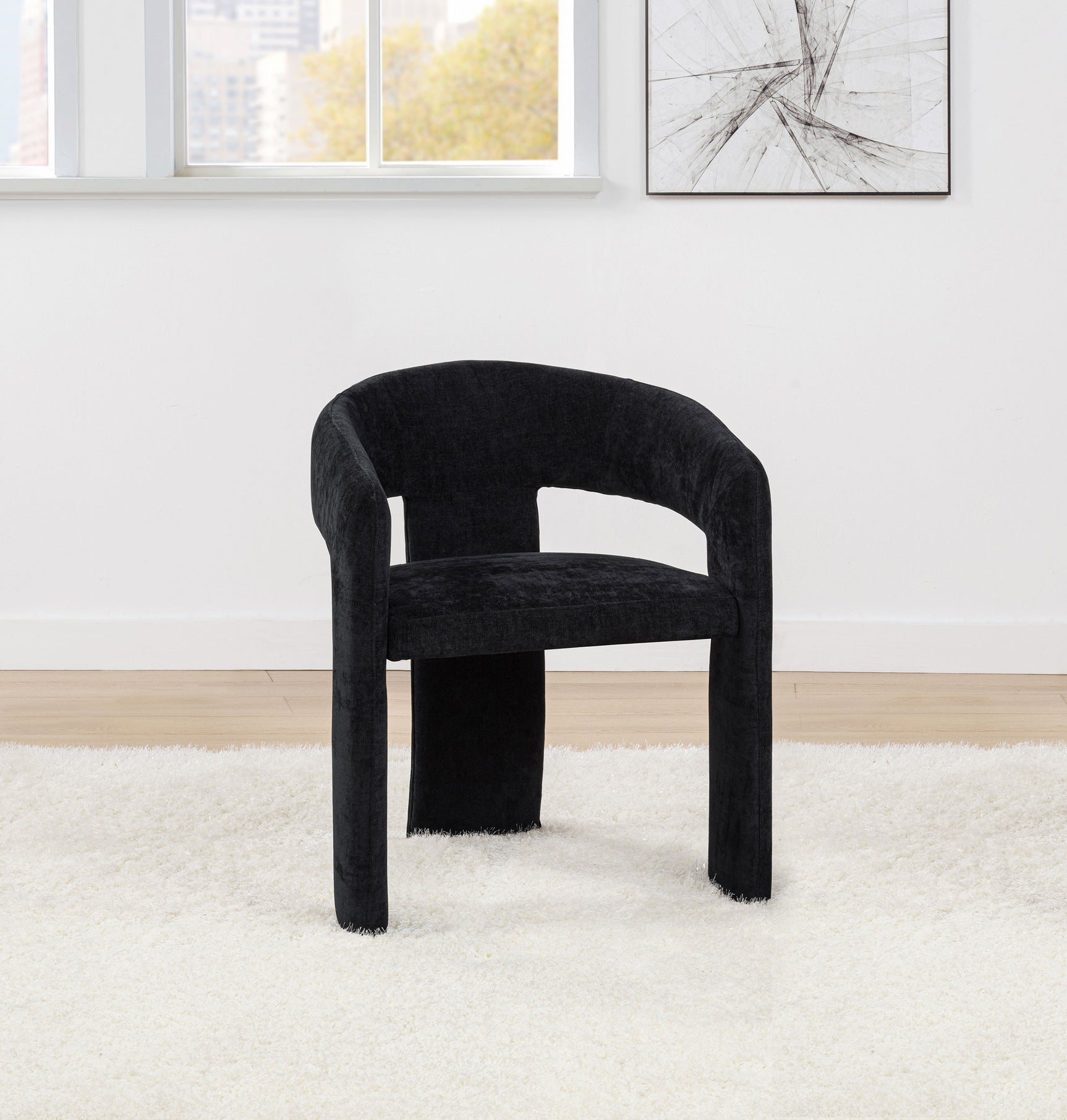 Carlow Black Upholstered Dining Arm Chair (Set of 2) - Ornate Home