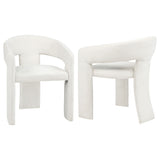Carlow White Upholstered Dining Arm Chair (Set of 2) - Ornate Home