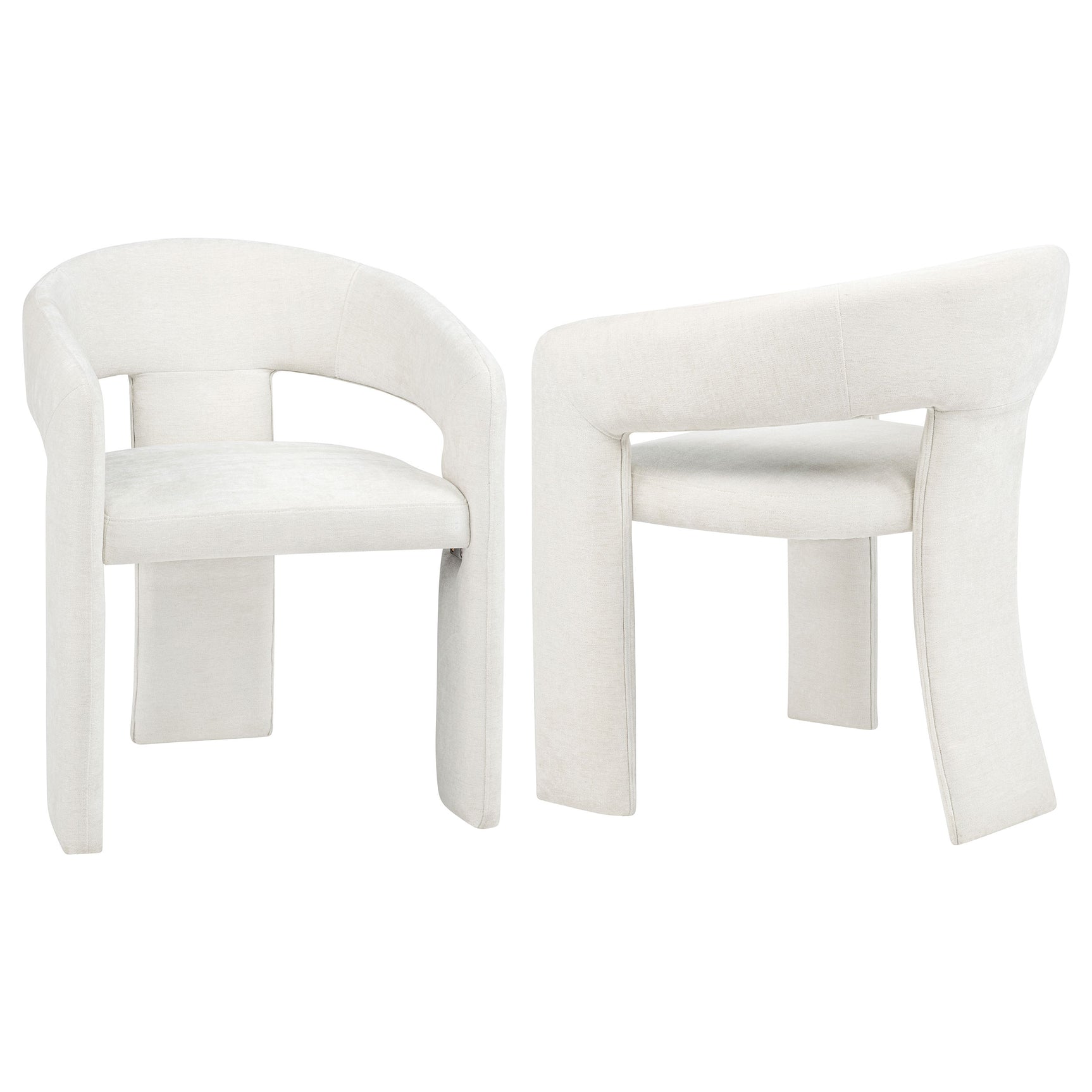 Carlow White Upholstered Dining Arm Chair (Set of 2) - Ornate Home