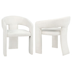 Carlow White Upholstered Dining Arm Chair (Set of 2) - Ornate Home