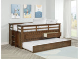 Carlsbad Medium Brown Wood Twin Captains Bed With Trundle - Ornate Home