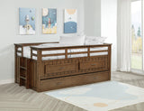 Carlsbad Medium Brown Wood Twin Captains Bed With Trundle - Ornate Home
