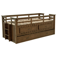 Carlsbad Medium Brown Wood Twin Captains Bed With Trundle - Ornate Home