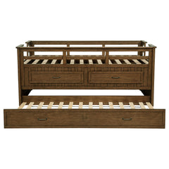 Carlsbad Medium Brown Wood Twin Captains Bed With Trundle - Ornate Home