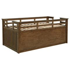 Carlsbad Medium Brown Wood Twin Captains Bed With Trundle - Ornate Home
