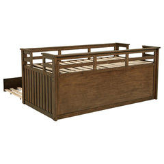 Carlsbad Medium Brown Wood Twin Captains Bed With Trundle - Ornate Home
