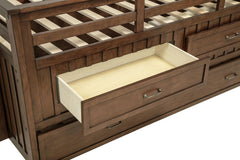 Carlsbad Medium Brown Wood Twin Captains Bed With Trundle - Ornate Home