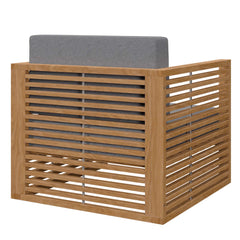 Carlsbad Natural/Gray 3-Piece Teak Wood Outdoor Patio Set - 50.5x66" - Ornate Home