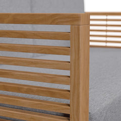Carlsbad Natural/Gray 3-Piece Teak Wood Outdoor Patio Set - 64.5x95" - Ornate Home
