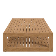 Carlsbad Natural/Gray 3-Piece Teak Wood Outdoor Patio Set - 64.5x95" - Ornate Home