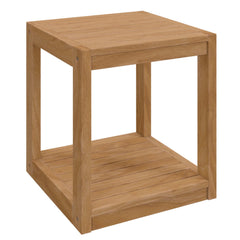 Carlsbad Natural Teak Wood Outdoor Patio Side Table - Ornate Home