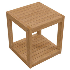 Carlsbad Natural Teak Wood Outdoor Patio Side Table - Ornate Home