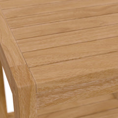 Carlsbad Natural Teak Wood Outdoor Patio Side Table - Ornate Home