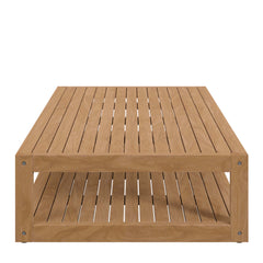 Carlsbad Natural/White 3-Piece Teak Wood Outdoor Patio Set - 64.5x95" - Ornate Home