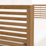 Carlsbad Natural/White Teak Wood Outdoor Patio Loveseat - Ornate Home