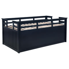 Carlsbad Navy Blue Wood Twin Captains Bed With Trundle - Ornate Home