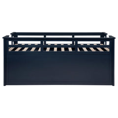 Carlsbad Navy Blue Wood Twin Captains Bed With Trundle - Ornate Home