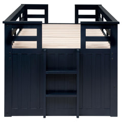 Carlsbad Navy Blue Wood Twin Captains Bed With Trundle - Ornate Home