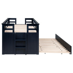 Carlsbad Navy Blue Wood Twin Captains Bed With Trundle - Ornate Home