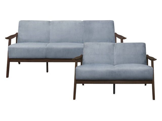 Carlson Blue / Gray Sofa & Loveseat - Ornate Home