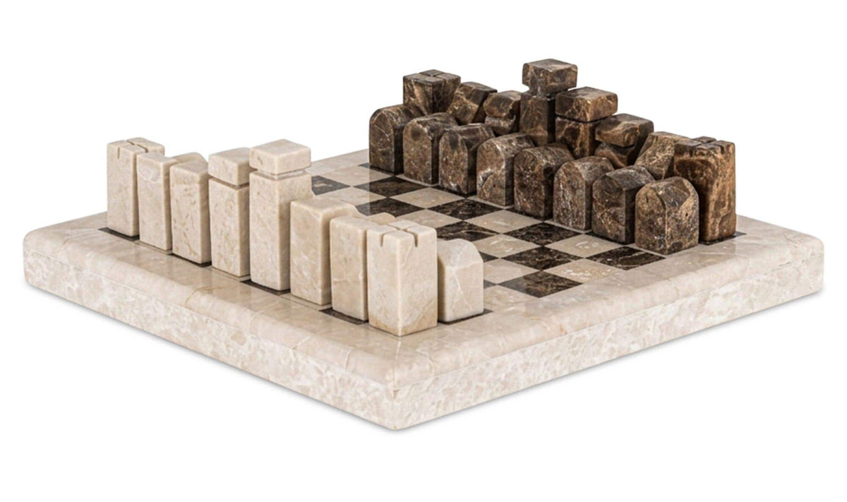 Carlson Brown Marble Chess Set - Ornate Home