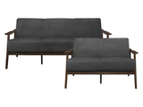 Carlson Dark Walnut / Dark Gray Sofa & Loveseat - Ornate Home