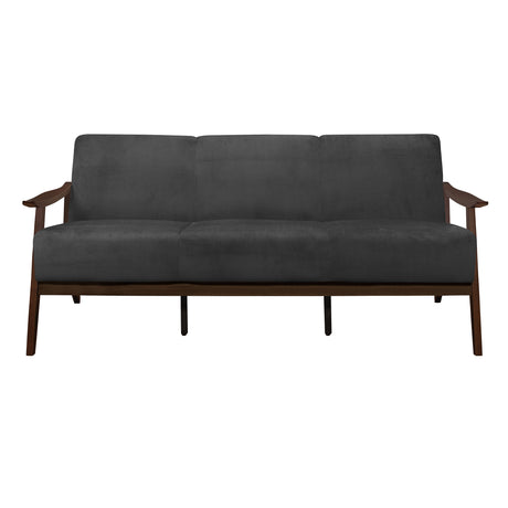 Carlson Dark Walnut / Dark Gray Sofa & Loveseat - Ornate Home