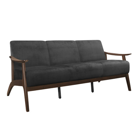 Carlson Dark Walnut / Dark Gray Sofa & Loveseat - Ornate Home