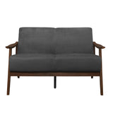 Carlson Dark Walnut / Dark Gray Sofa & Loveseat - Ornate Home