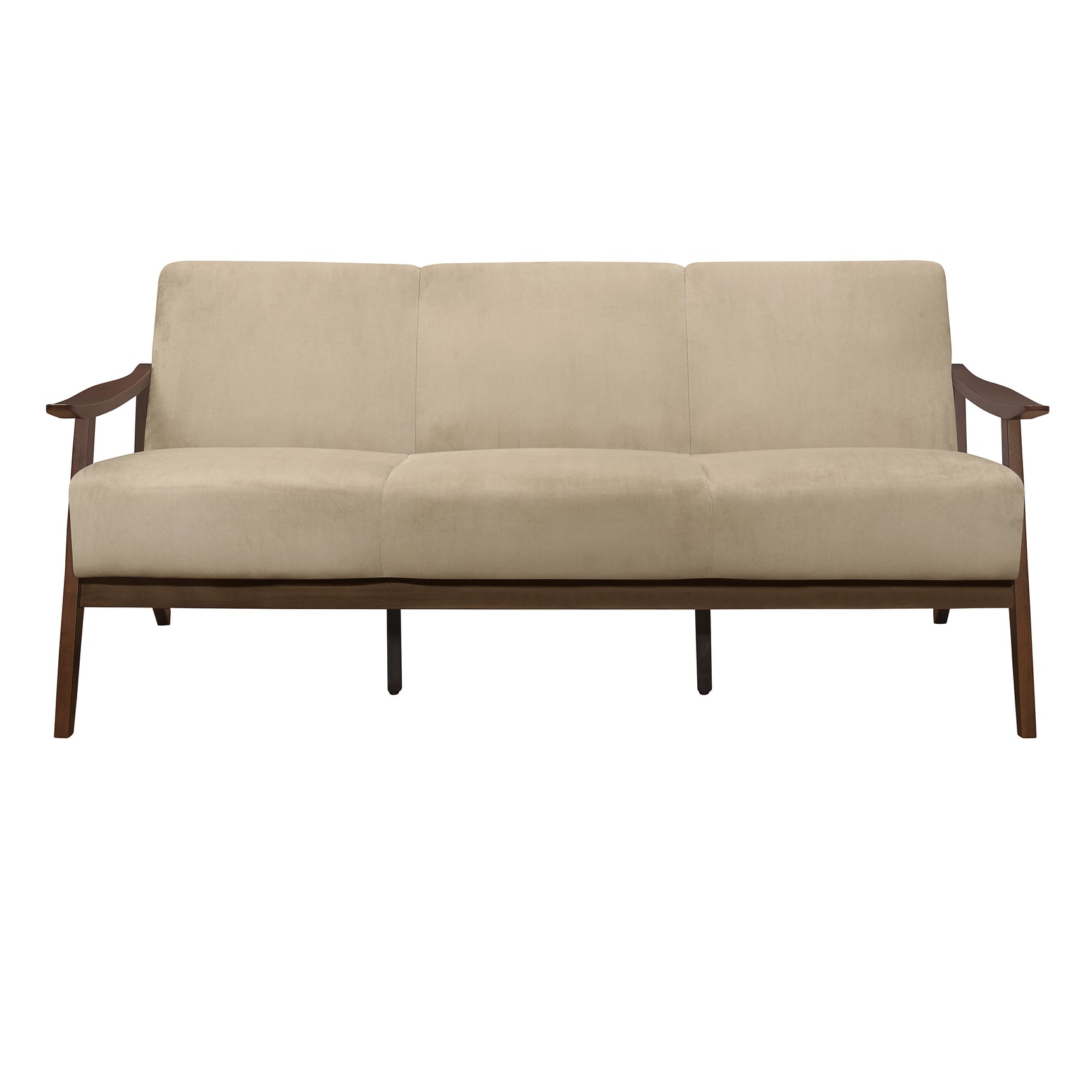 Carlson Dark Walnut / Light Brown Sofa & Loveseat - Ornate Home