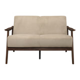 Carlson Dark Walnut / Light Brown Sofa & Loveseat - Ornate Home