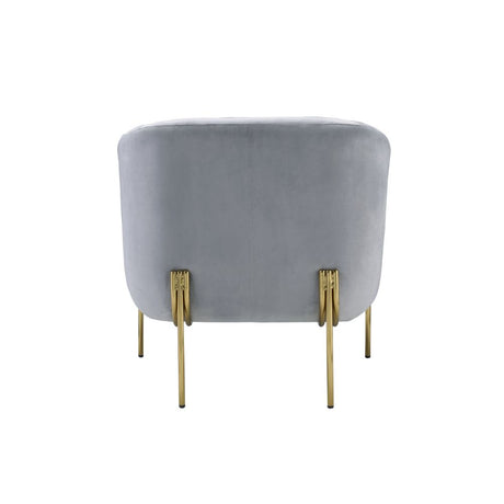 Carlson Gray Velvet & Gold Accent Chair - Ornate Home
