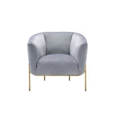 Carlson Gray Velvet & Gold Accent Chair - Ornate Home