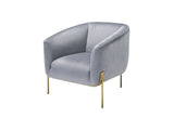 Carlson Gray Velvet & Gold Accent Chair - Ornate Home