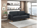 Carlton Black Faux Leather Futon Sofa - Ornate Home