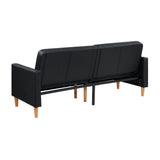 Carlton Black Faux Leather Futon Sofa - Ornate Home
